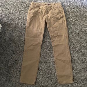 PRANA Women’s Khaki Chino Pants EUC Size 2 With Pockets Slim/Tapered Fit